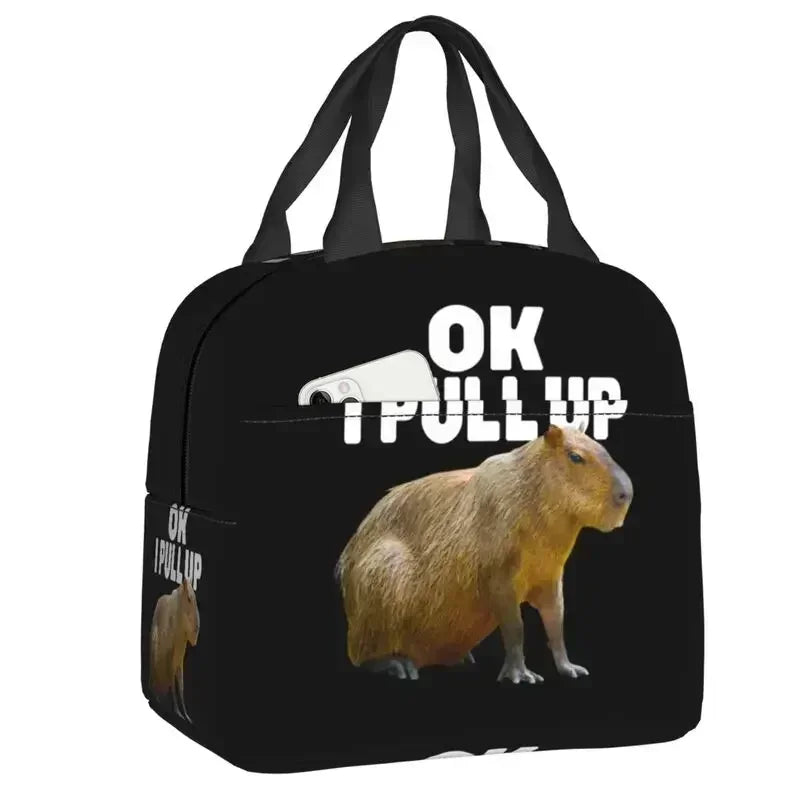 Cute Giant Cavy Capybara Collage Lunch Bag Leakproof Thermal Cooler Insulated Lunch Box For Women Kids Picnic Food Tote Bags