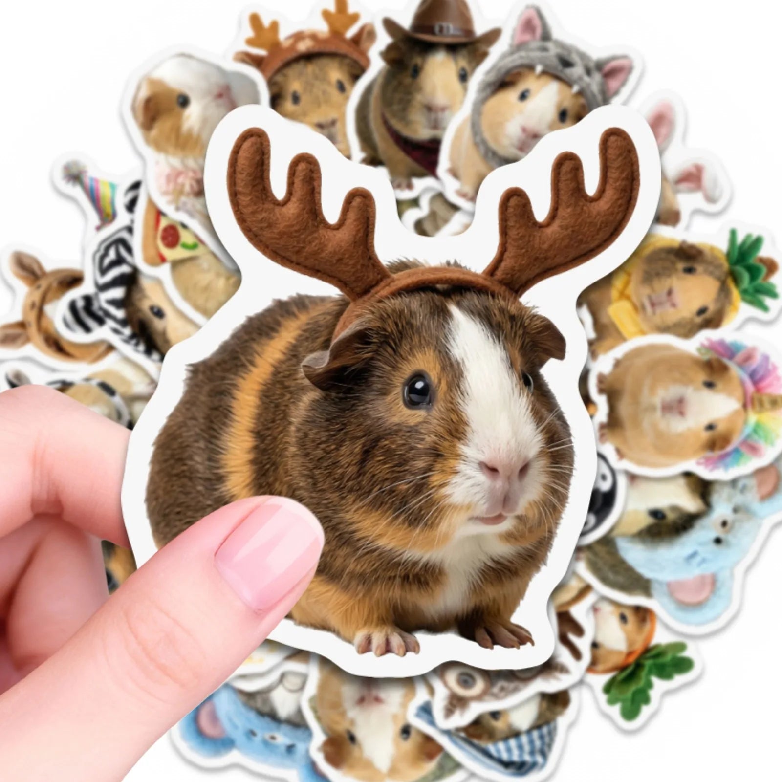 50Pcs Cute Animal Guinea Pig Cavy Stickers Cute Cartoon Decal for Laptop Phone Guitar Luggage Waterproof Graffiti Vinyl Stickers