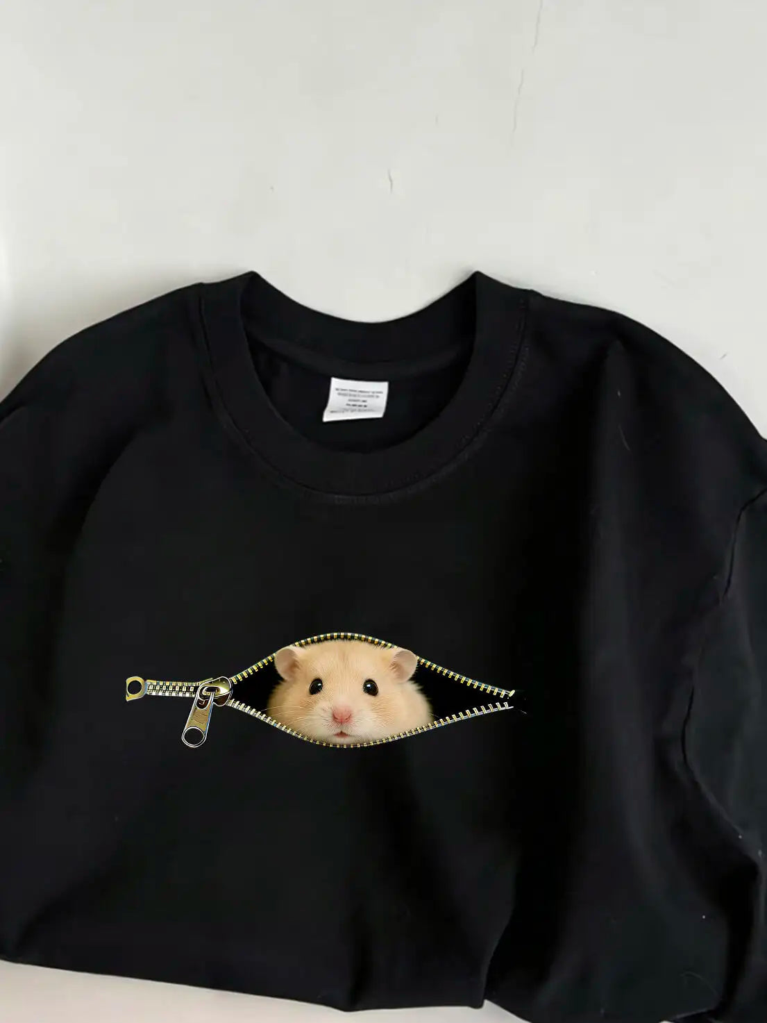 Adorable Hamster Creative Design T-Shirt Unique Fun Print Casual Comfortable Fit for Men And Women