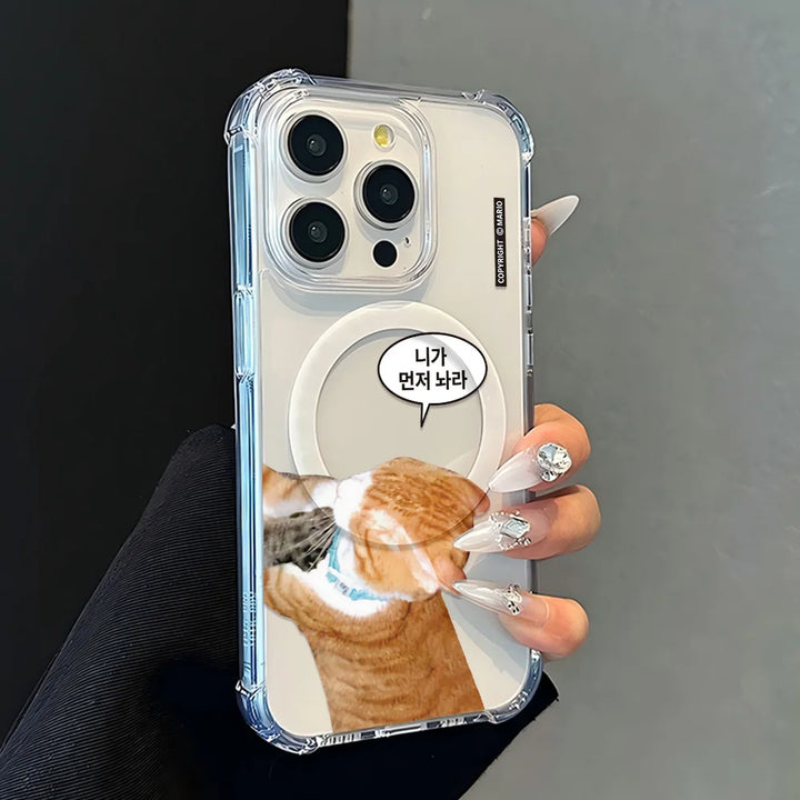 Magnetic Korean Ins Kawaii Hamster Phone Case for iPhone 17 16e 16 15 14 13 12 11 8 7 Air Plus Mini Pro Max X XR XSMax Anti Fall