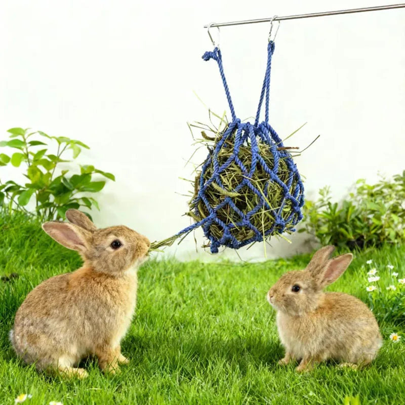 Hanging Rabbit Hay Feeder Ball Holder Food Rack Cage Small Pet Feeding for Burrowly hay & forage and small pet care.