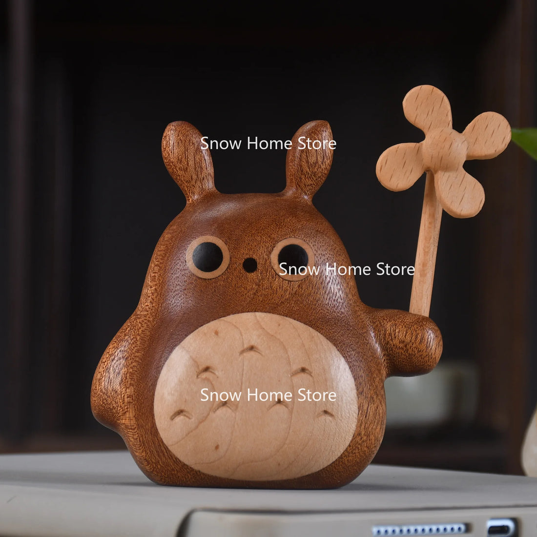 Hand Handle Windmill Chinchilla Cute Cartoon Car Ornament Toy Wooden