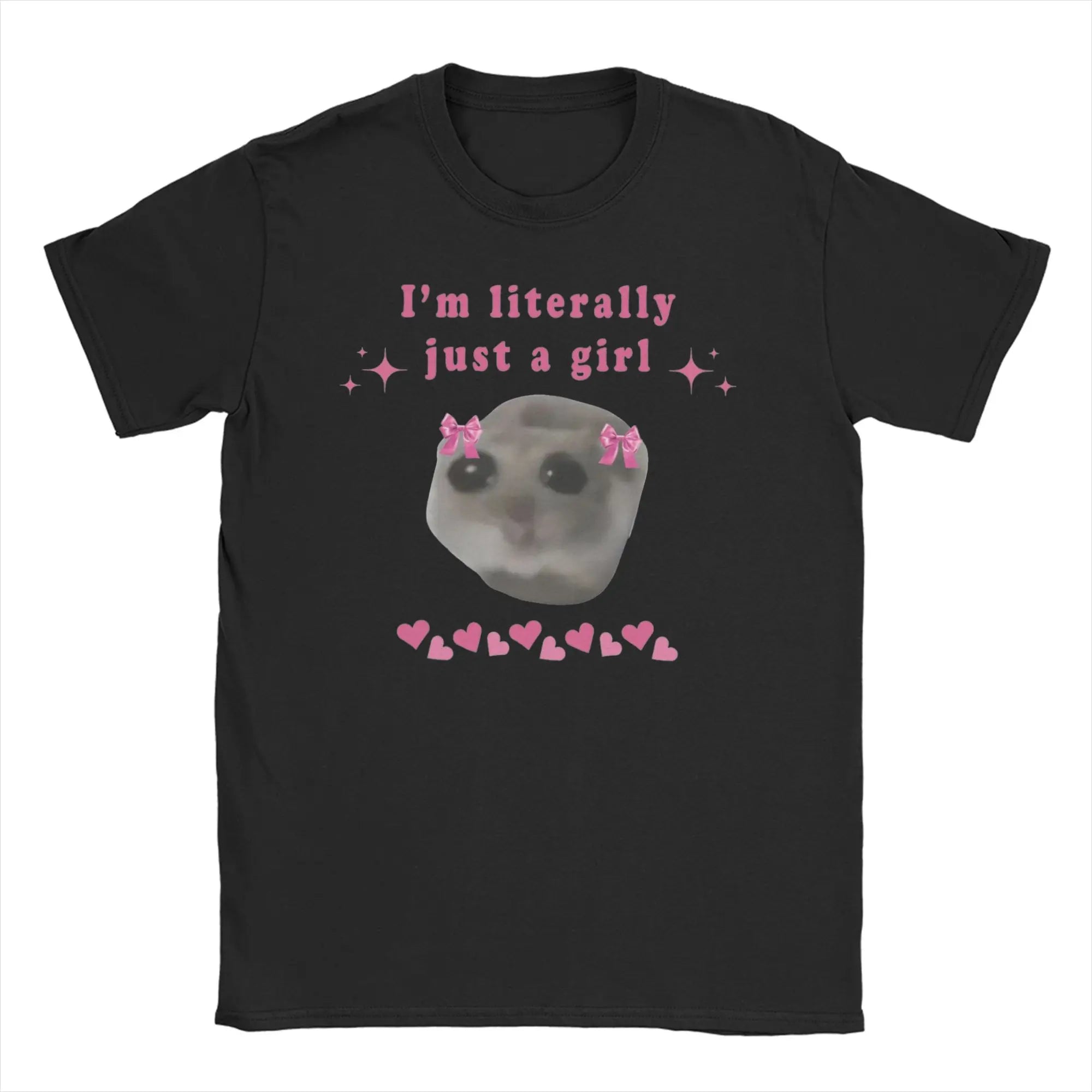 Hamster Meme Calling for Men Women T Shirts  Hipster Tee Shirt Short Sleeve Round Collar T-Shirt Cotton Birthday Present Tops