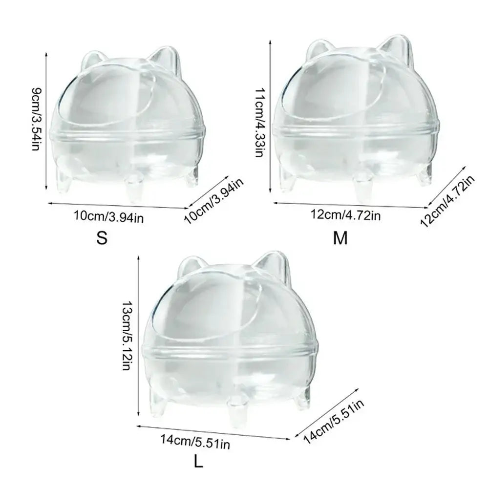 S/m/l Transparent Hamster Sand Bath Mouse Box Plastic Small Bathtub