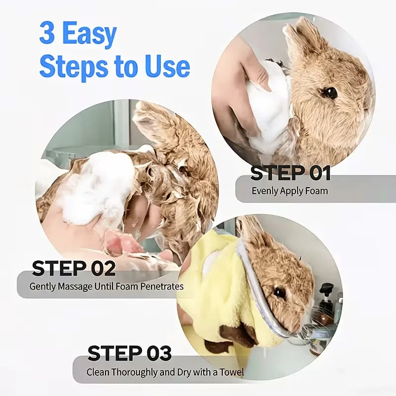 Bunny Dry Cleaning Foam | Water-Free Gentle Cleansing for Rabbits-Odor Eliminator-No-Rinse Hypoallergenic Pet Grooming Foam,30ml