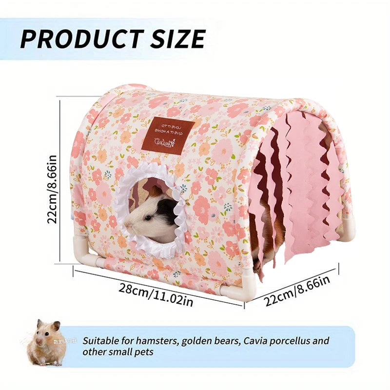 Hamster Shelter Small Rabbit/Dutch Pig/Guinea Pig Triangle Tassel Shelter Small Animal Cage Decoration Small Pet Nest Decoration