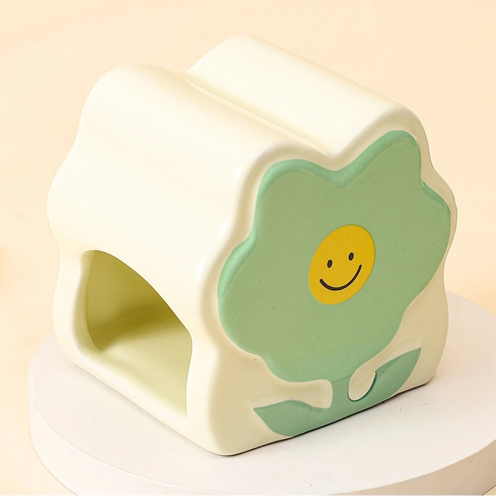 Ceramic Hamster House for Small Animals Outdoor Mushroom Cave Small Animal