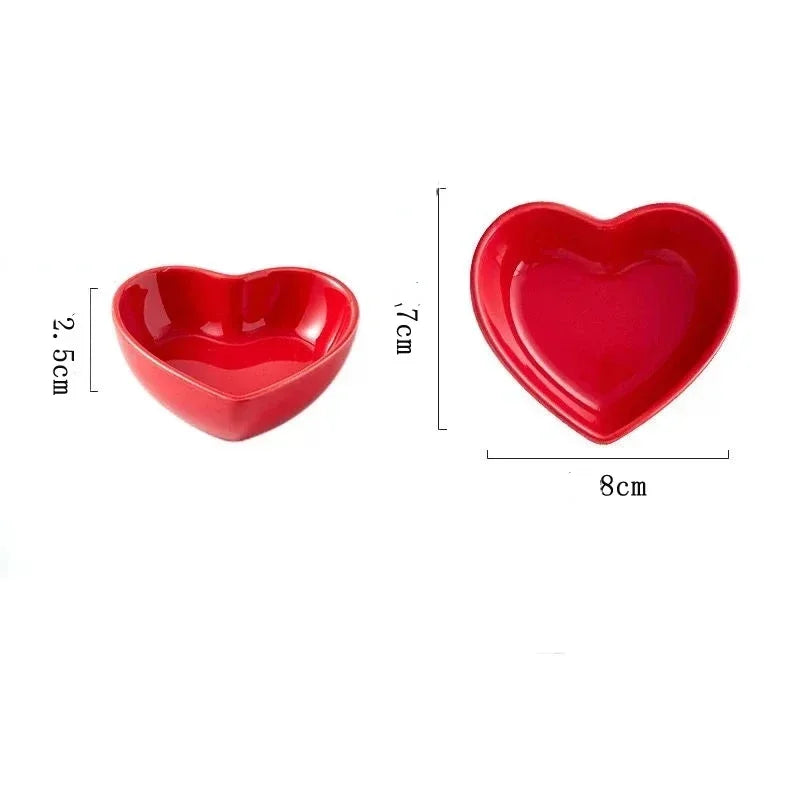 Colorful Heart Ceramic Bowl for Small Pets