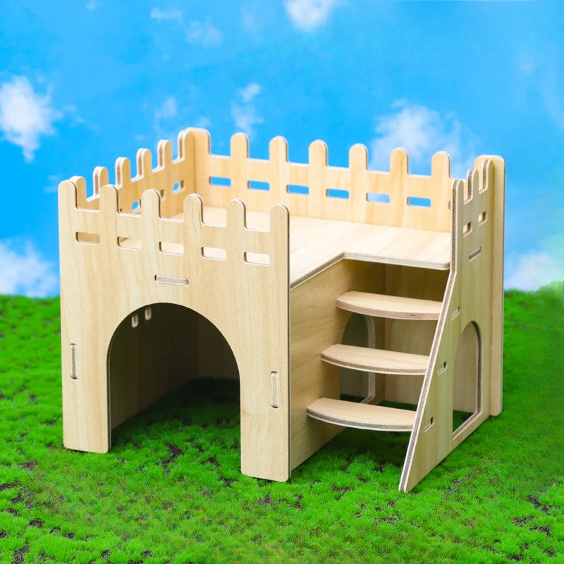 Creative Hamster Nest Wooden Fence Villa Pet Home Supplies Comfortable