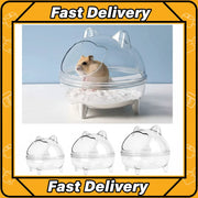 S/m/l Transparent Hamster Sand Bath Mouse Box Plastic Small Bathtub for Burrowly bedding & substrates and small pet care.