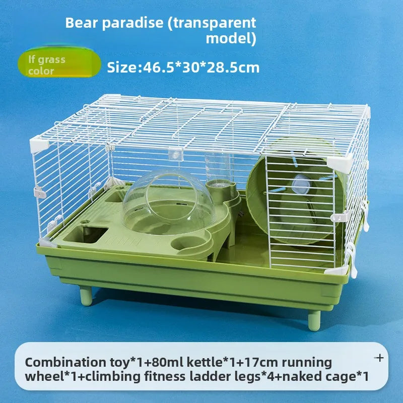 Complete Hamster Cage Set Large Hamster Cage Golden Hamster Nest Single/Double-Tiered Villa Bear Cub Paradise