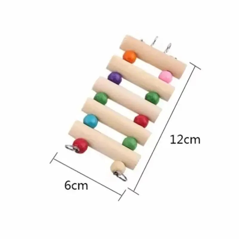 Wooden Hamster Climbing Stairs Parrot Hamster Play Toys Guinea Pig Chinchilla Seesaw Sports Play Toys Small Pet Products
