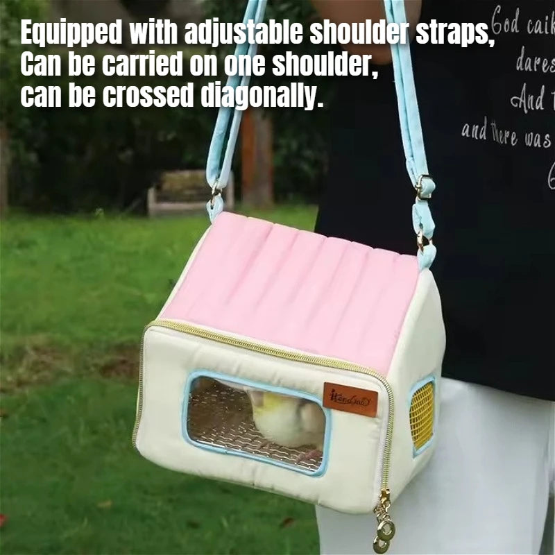 1PC Transparent Bird Carrier Backpack with Breathable Sling Handheld small pet bag Suitable for Parrot Hamster Hedgehog Chipmunk