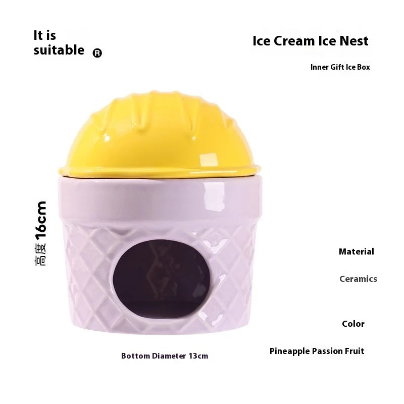 Ice Cave Hamster House Ceramic Hideout Summer Cooling Shelter for Small