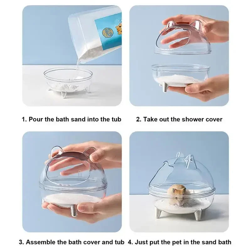 Clear Hamster Toilet and Chinchilla Bath House