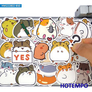 50Pieces Funny Hamster Cute Animal Cartoon Style Waterproof Stickers for Car Motorcycle Bike Skateboard Phone Laptop Sticker Toy