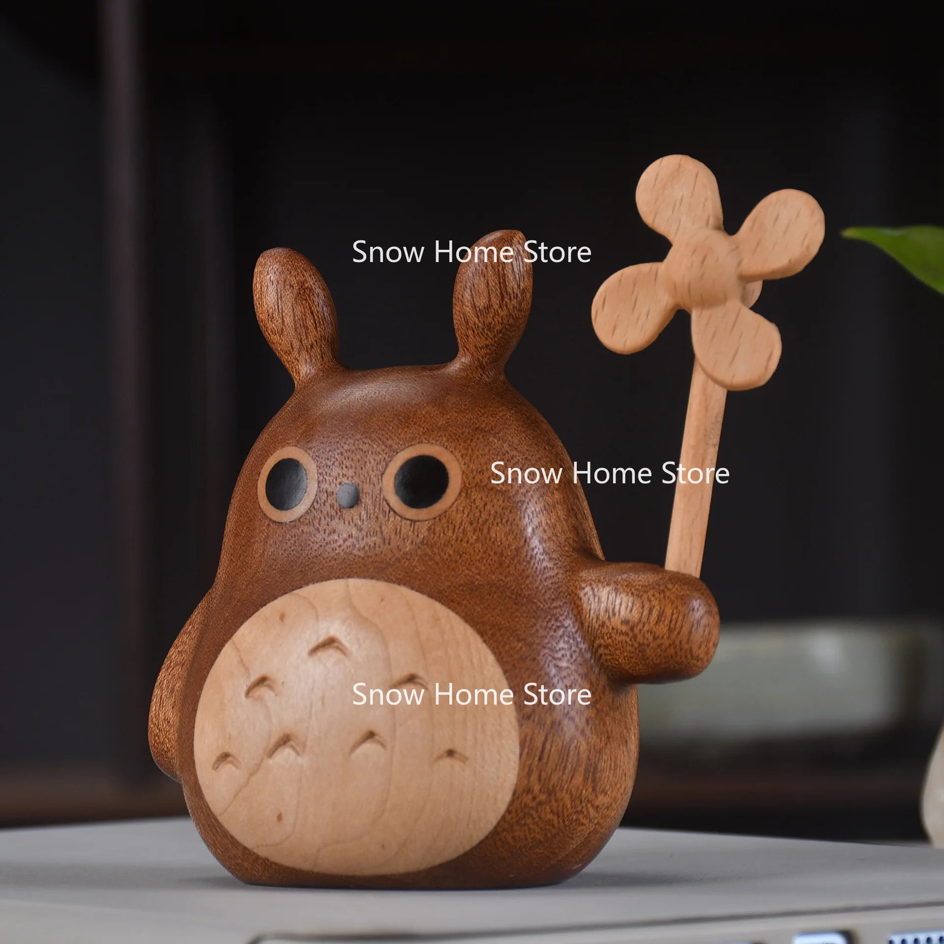 Hand Handle Windmill Chinchilla Cute Cartoon Car Ornament Toy Wooden