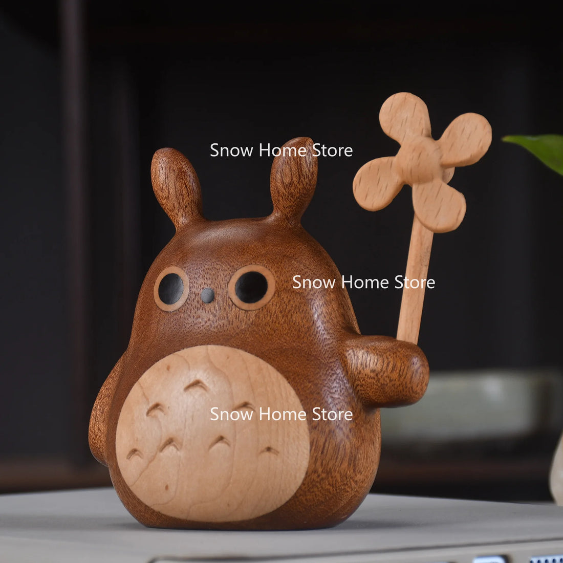Hand Handle Windmill Chinchilla Cute Cartoon Car Ornament Toy Wooden