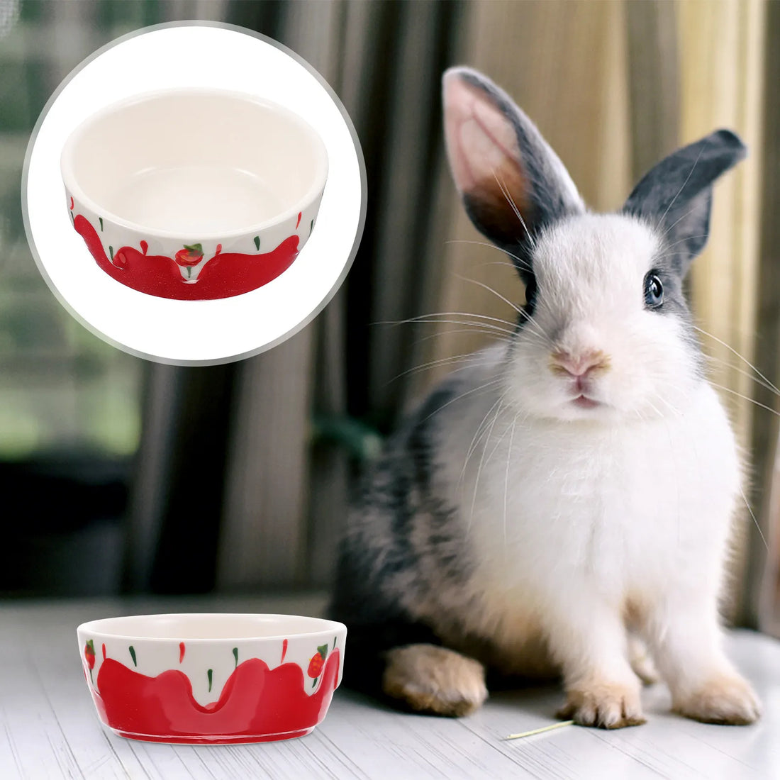 1pcs Safe Ceramic Small Animal Water Food Bowl for Hamster Guinea Pig for Burrowly bowls & bottles and small pet care.