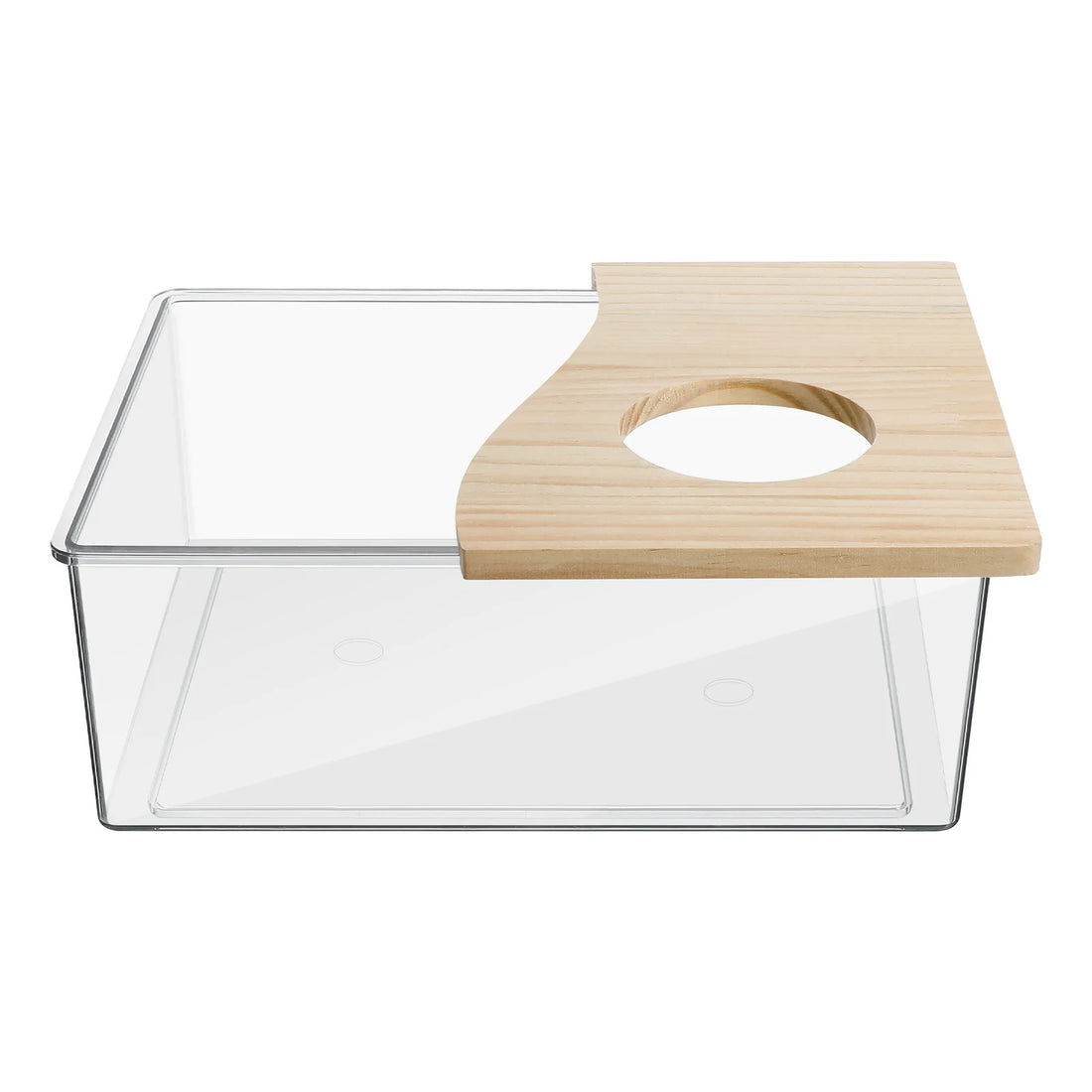 Clear Acrylic Sand Bath Box for Hamsters and Chinchillas for hamsters, gerbils, and chinchillas from Burrowly small pet supplies.