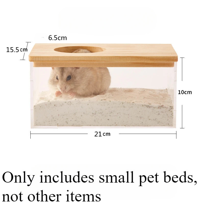 Creative Hamster Bath Room Bathing Room Sandbox Fully Transparent Large Toilet Dual Purpose Urine Basin Golden Bear Supplies