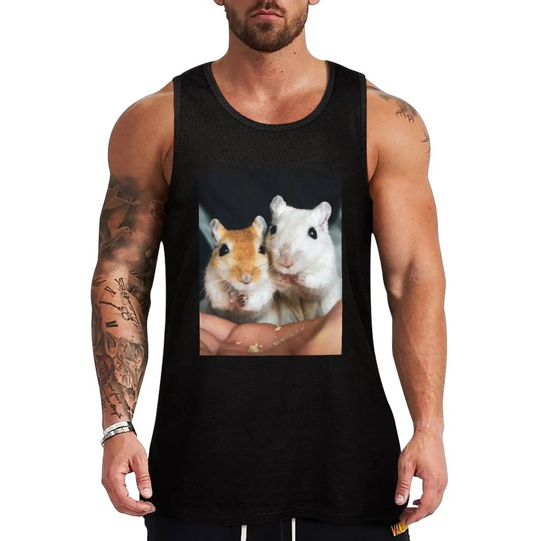 Gerbils savouring cashew nuts Tank Top Casual Summer Tank Top Lightweight Sleeveless Shirt