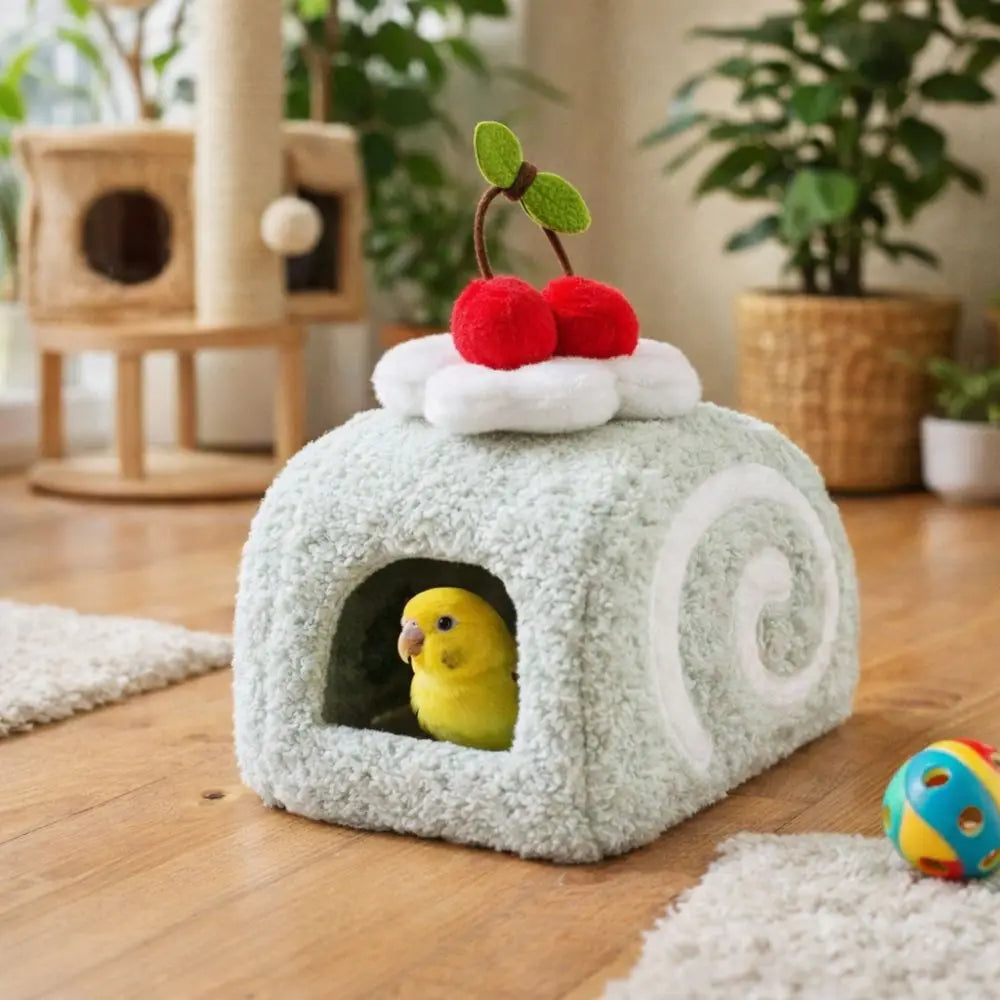 Pet Supplies Warm Hamster Cake Nest Cute Swiss Roll Shape Hamster Cage Soft Multi-Functional Pet Sleeping Bag Small Animal