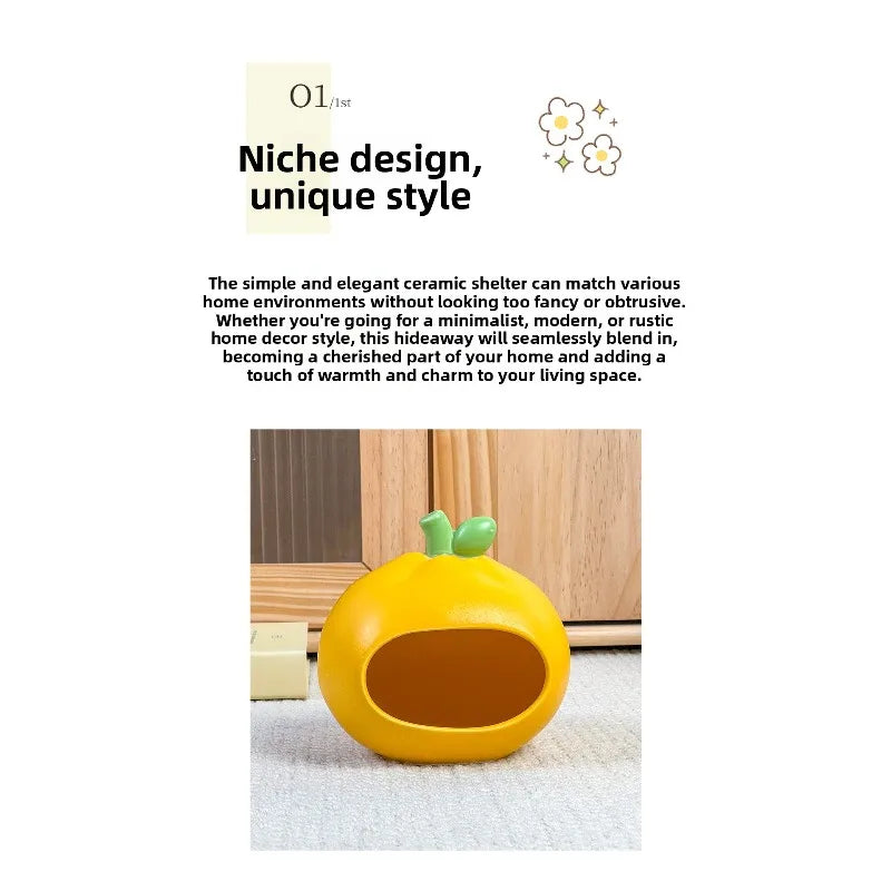 Cute Fruit Shape Ceramic Hamster House Summer Cooling Ice Room Small Pet