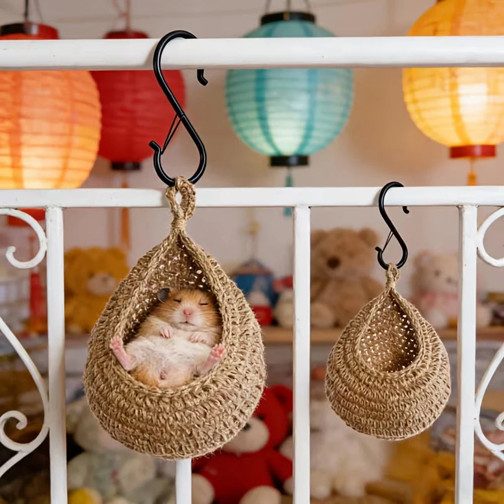 1pc Fruit Basket Bird Nest Hanging Hammock Cozy Bed for Cockatiel Parakeet Hamster Small Pet Breathable Warm Cage Hideout Swing