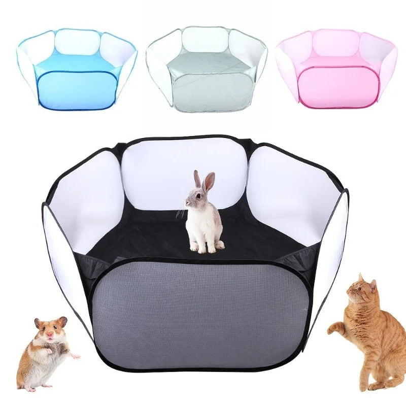 Foldable Transparent Small Pet Playpen Habitats & Travel