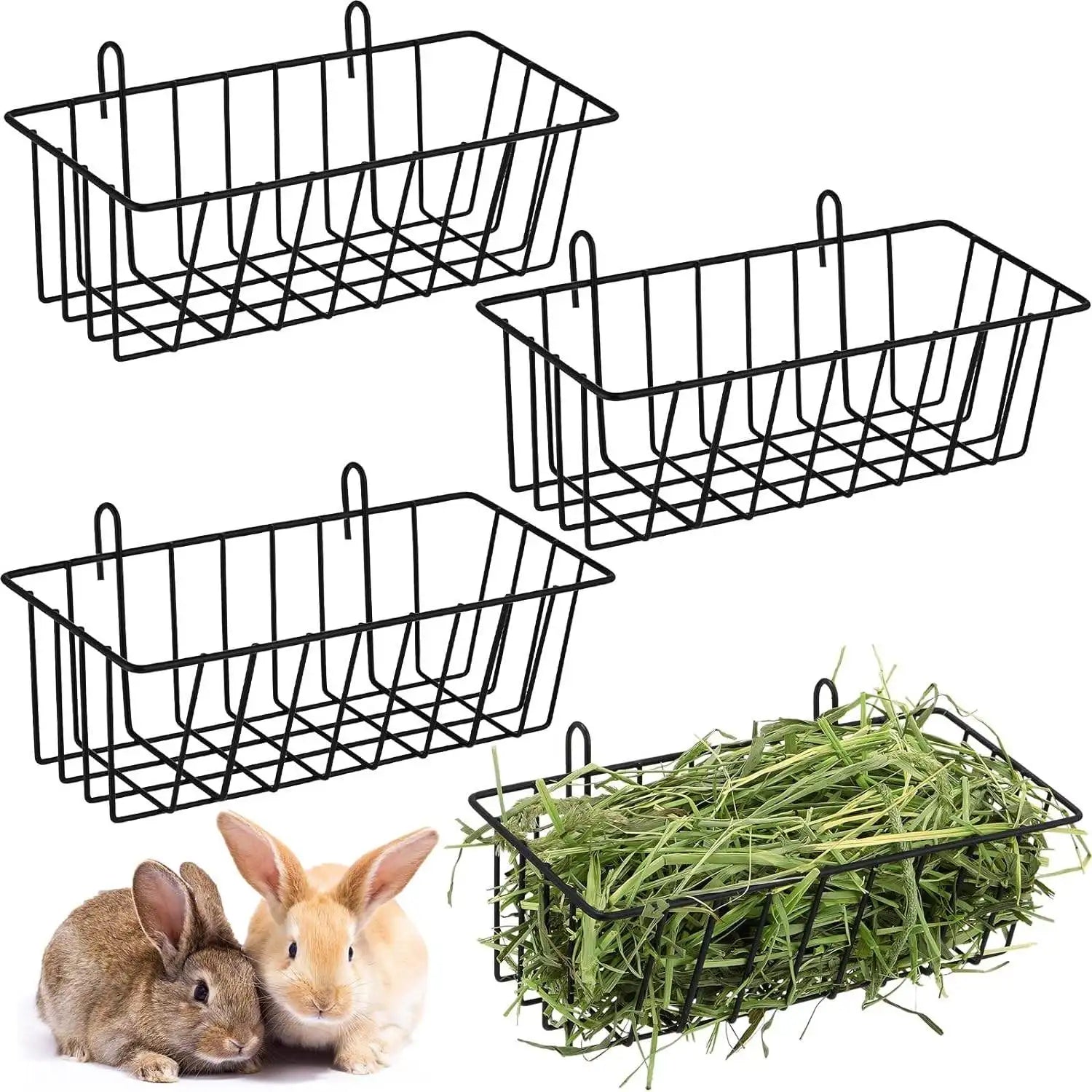Heavy-Duty Metal Hay Rack for Rabbits and Guinea Pigs for rabbits, guinea pigs, and chinchillas from Burrowly small pet supplies.