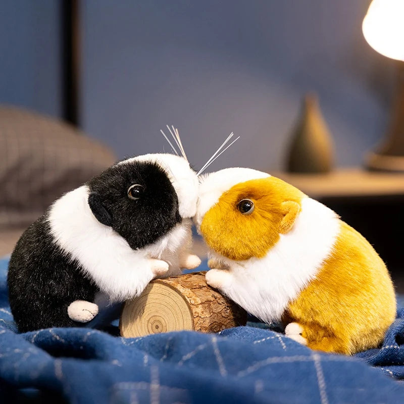Guinea Pig Plush Toy 18cm Lifelike Black White,Brown White Guinea Pig Doll Stuffed Animal Toy Kids Birthday Gift Home Decor