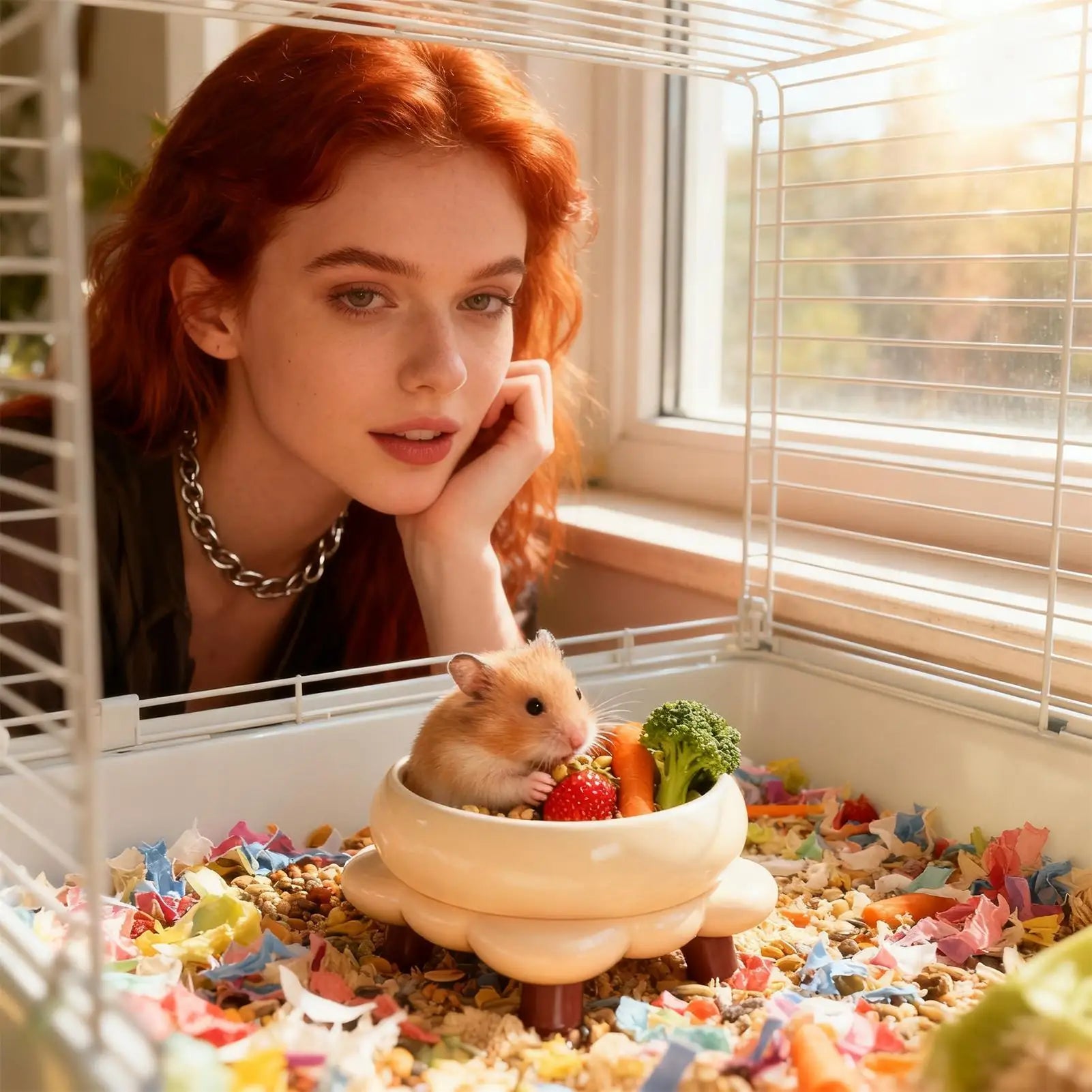 Hamster Food Bowl Ceramic Pet Bathing Container Ceramic Hamster Sand Bath Container For Gerbils Mice Degus Ferrets Squirrels