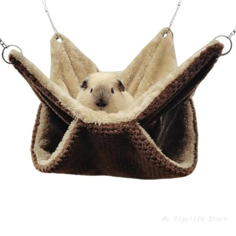 Plush hanging hideout hammock for cozy small pet rest from Burrowly.