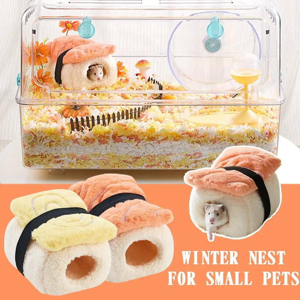 Hamster Sushi Cotton Bed Warm Winter Shelter, Golden Home Special Small Winter Winter Supplies, Bear Pet T5W3
