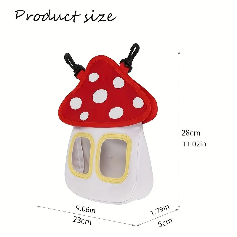 Mushroom Shaped Pet Hay Feeder Hanging Forage Bag for Rabbit Guinea Pig