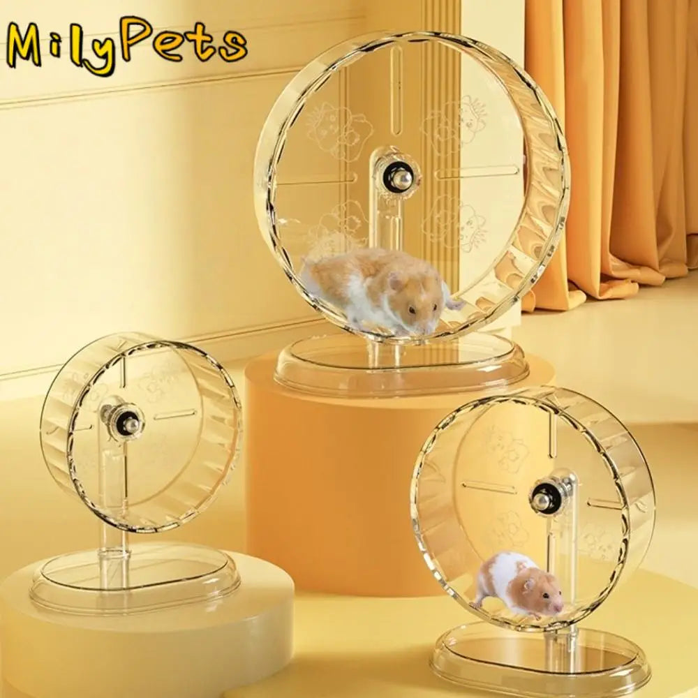 Silent Bracket Hamster Running Wheel High-quality Stand Toy Roller Golden for Burrowly wheels & exercise and small pet care.