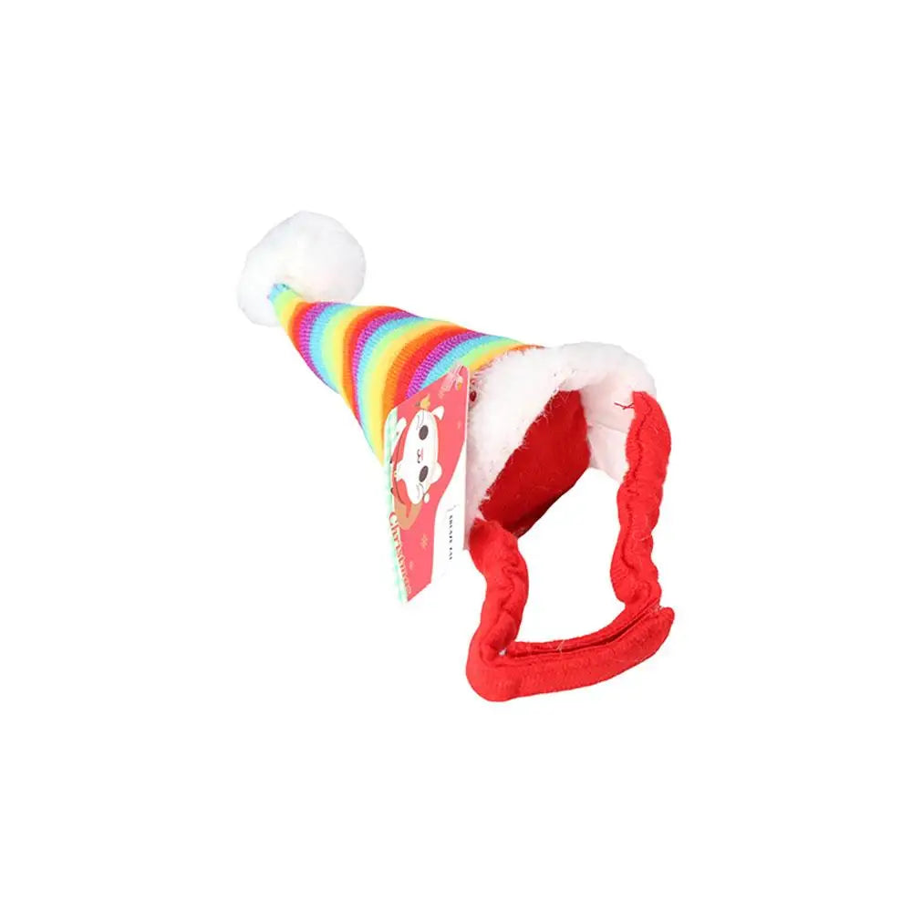 Kitty Rainbow Hamster Head Accessories Party Supplies Small Animals Cat Hat Pet Christmas Hat Costume Decor Santa Claus Cap