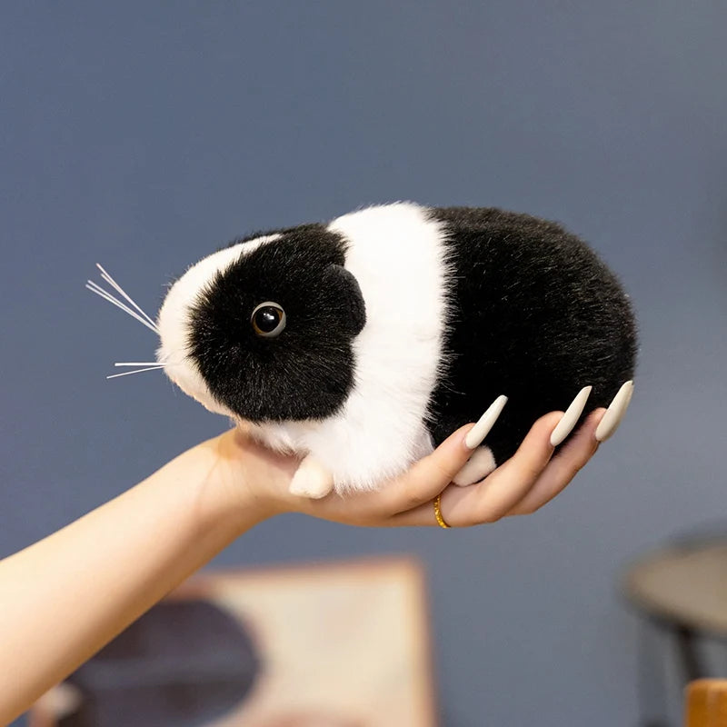 Guinea Pig Plush Toy 18cm Lifelike Black White,Brown White Guinea Pig Doll Stuffed Animal Toy Kids Birthday Gift Home Decor