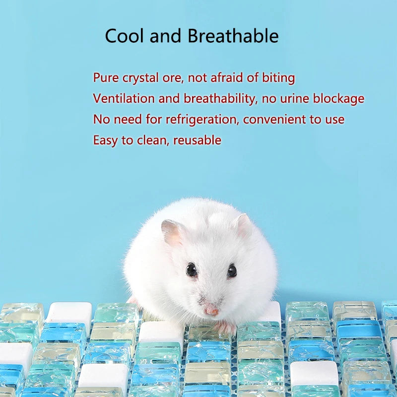 Natural Crystal Cooling Pad for Small Pets for hamsters, guinea pigs, and chinchillas from Burrowly small pet supplies.