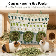 Hanging hay pouch for rabbits and guinea pigs from Burrowly.