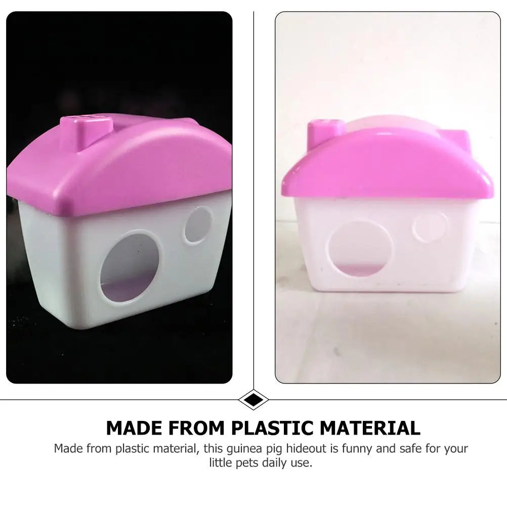 Pink Plastic Hamster Guinea Pig Hideout Castle Play Hut Small Pet Cage
