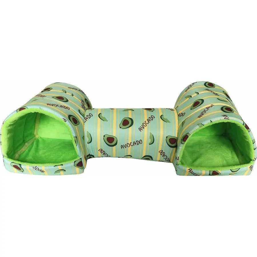 Guinea Pig Hideout Tunnel Blue Small Animal Bed with Anti-slip Bottom