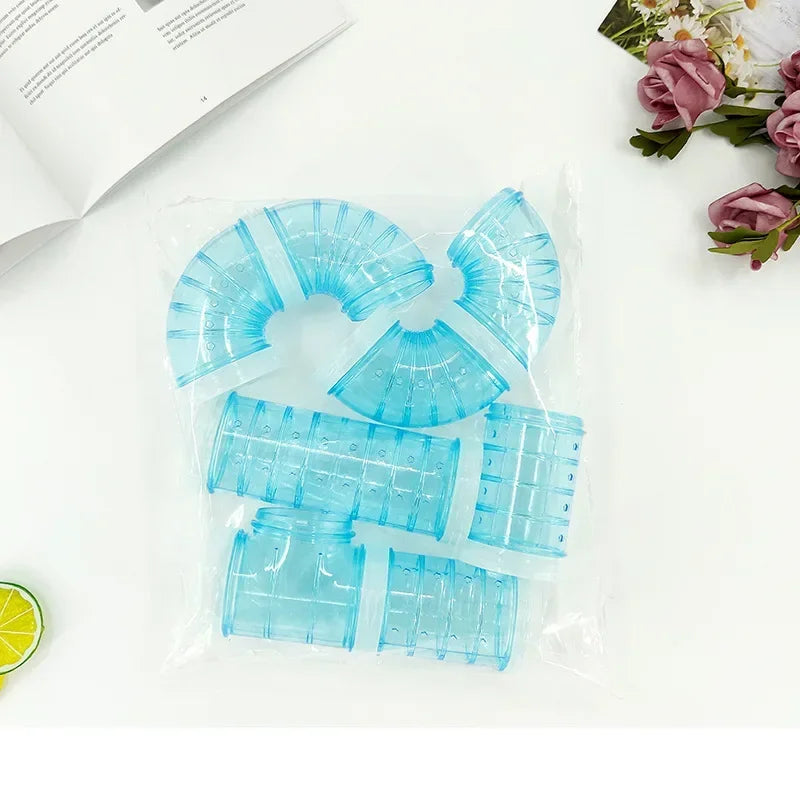 Hamster tube maze extension set for small pet tunnel enrichment from Burrowly.