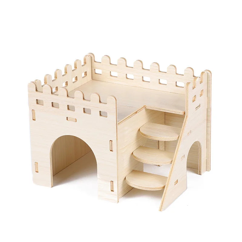 Creative Hamster Nest Wooden Fence Villa Pet Home Supplies Comfortable