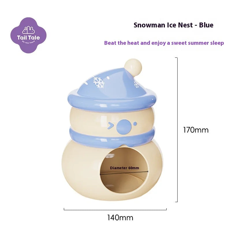 Ice Cave Hamster House Ceramic Hideout Summer Cooling Shelter for Small