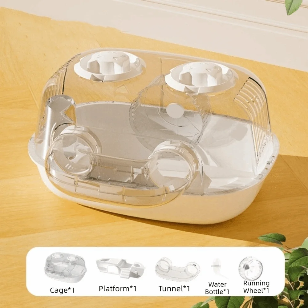 Large Capacity Hamster Cage Transparent 2-layer Platform Hamster Villa