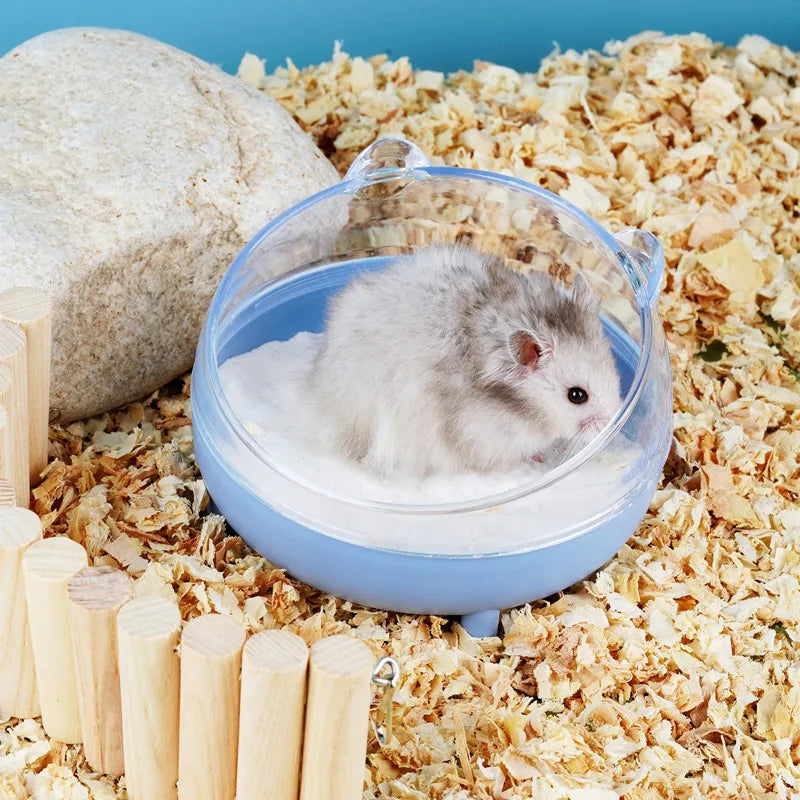 Hamster Transparent Bathing Tub Detachable Anti-splash Large Space for Burrowly cozy hides and small pet care.