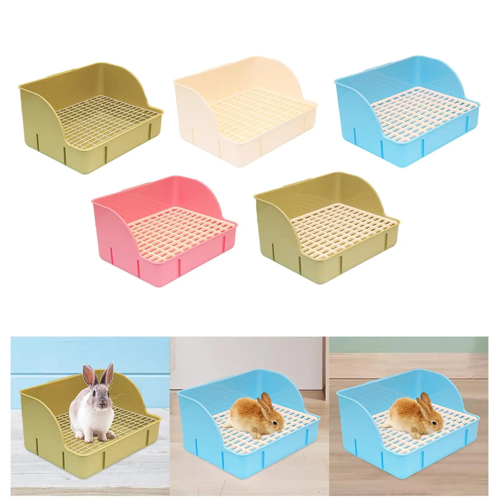 Rabbit Litter Box Small Animals Litter Tray Corner Toilet Box for Ferrets for Burrowly cleaning and small pet care.