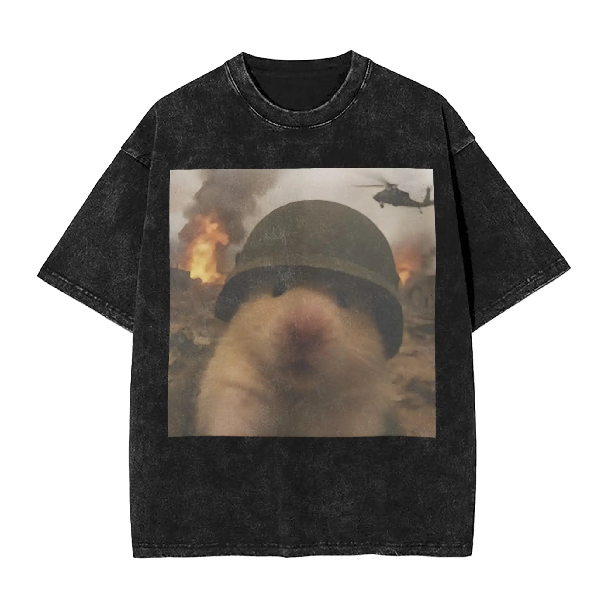 Cyber Hamster Meme Funny Animal Washed T Shirts Streetwear Hip Hop Vintage T-Shirt Tees Tops Men Women Cotton High Street Summer